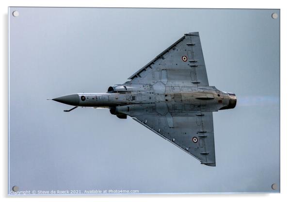 Dassault Mirage Delta Winged Fighter Acrylic by Steve de Roeck