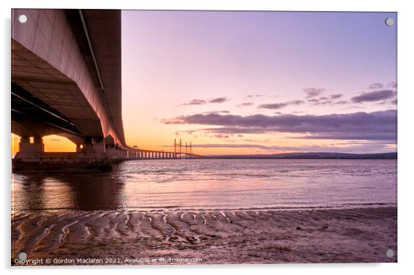 Severn Bridge at Sunset Acrylic by Gordon Maclaren