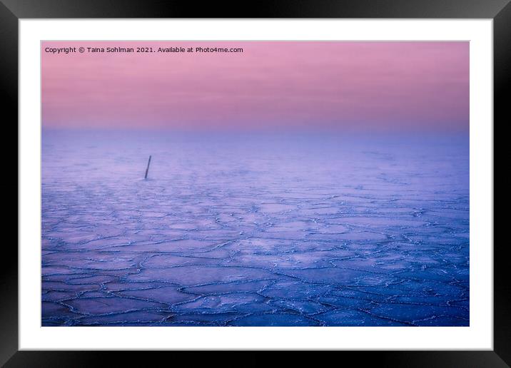 Pink Haze over Frozen Sea  Framed Mounted Print by Taina Sohlman