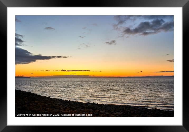 Sunset over the Severn Estuary Framed Mounted Print by Gordon Maclaren