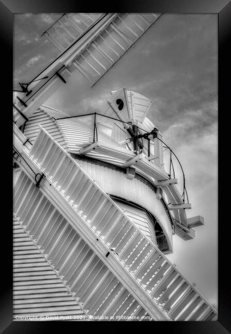 Windmill In Monochrome Framed Print by David Pyatt
