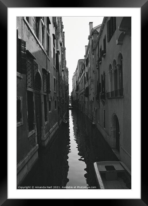 Venice canal Framed Mounted Print by Amanda Hart