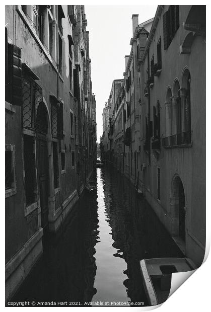 Venice canal Print by Amanda Hart