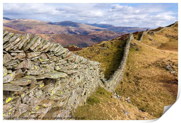Drystone wall, Lingmoor Fell, Cumbria Print by Photimageon UK