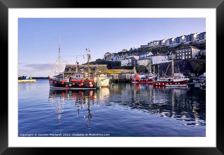 Mevagissey Fishing Harbour, Cornwall Framed Mounted Print by Gordon Maclaren