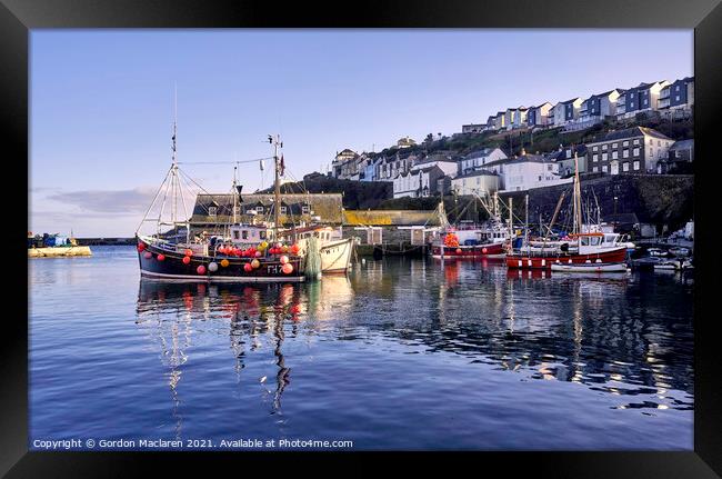 Mevagissey Fishing Harbour, Cornwall Framed Print by Gordon Maclaren