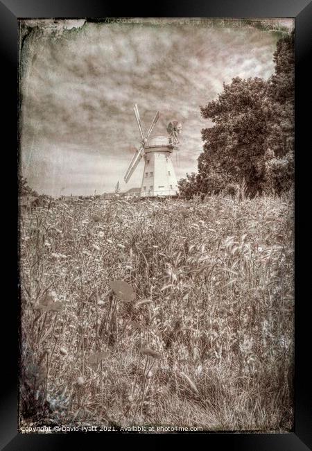 Windmill Vintage Framed Print by David Pyatt