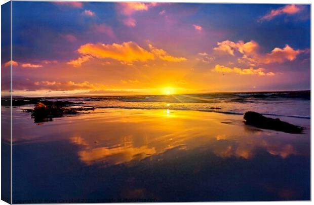 Sunset reflection  Canvas Print by Myles Campbell