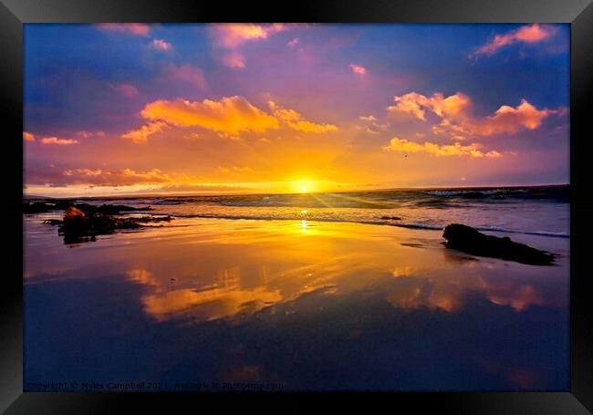 Sunset reflection  Framed Print by Myles Campbell