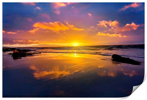 Sunset reflection  Print by Myles Campbell