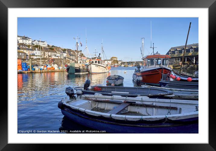 Mevagissey Fishing Harbour, Cornwall Framed Mounted Print by Gordon Maclaren