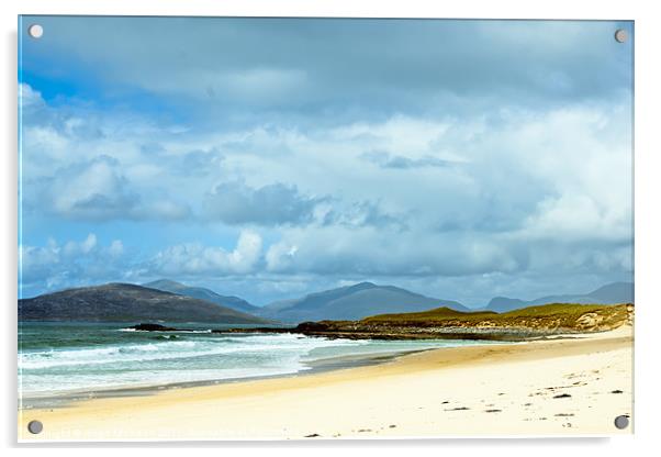 Landscape, Traigh Mhor beach, South Harris, Wester Acrylic by Hugh McKean