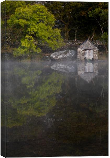 Llyn Dinas Boathouse Canvas Print by Rory Trappe