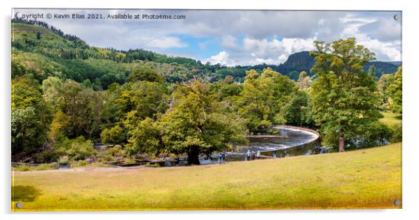 Horseshoe falls, Wales Acrylic by Kevin Elias