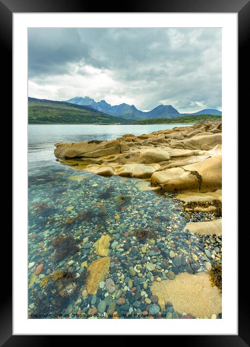 Camas Malag beach with Blaven in the Black Cuillin Mountains beyond, Isle of Skye, Scotland Framed Mounted Print by Photimageon UK