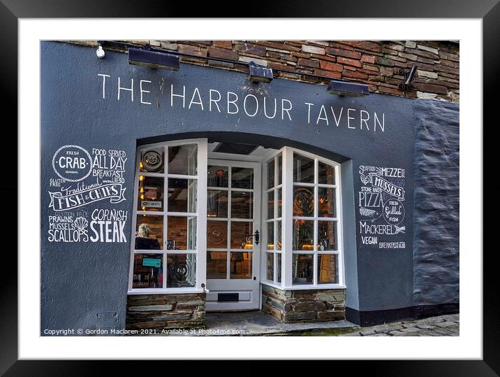 The Harbour Tavern, Mevagissey Framed Mounted Print by Gordon Maclaren