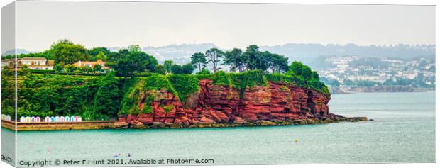 The Red Cliffs Of Torbay  Canvas Print by Peter F Hunt