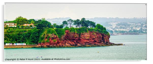 The Red Cliffs Of Torbay  Acrylic by Peter F Hunt