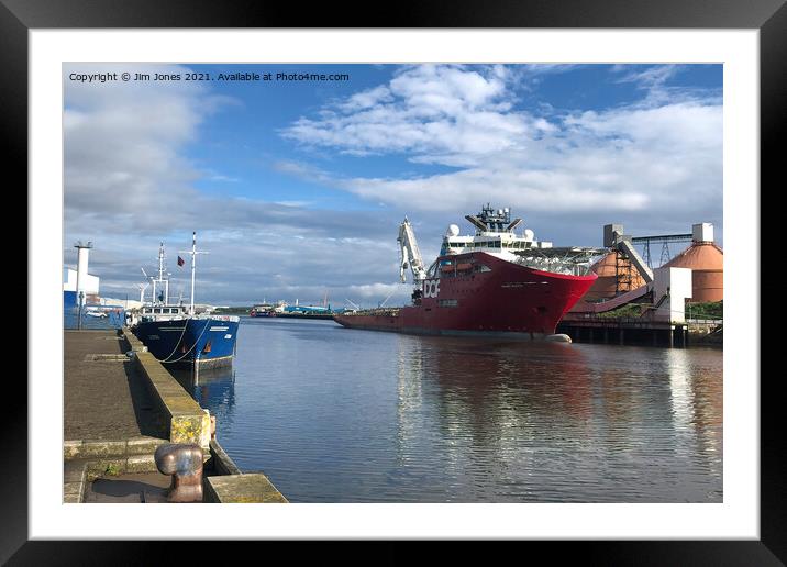 The Quayside at Blyth in Northumberland (2) Framed Mounted Print by Jim Jones