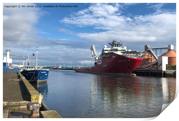 The Quayside at Blyth in Northumberland (2) Print by Jim Jones
