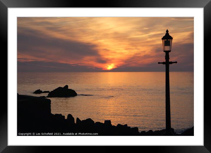 Majestic Sunset over Ilfracombe Framed Mounted Print by Les Schofield