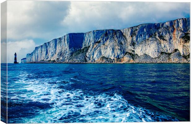 Beachy Head From The Sea Canvas Print by Chris Lord