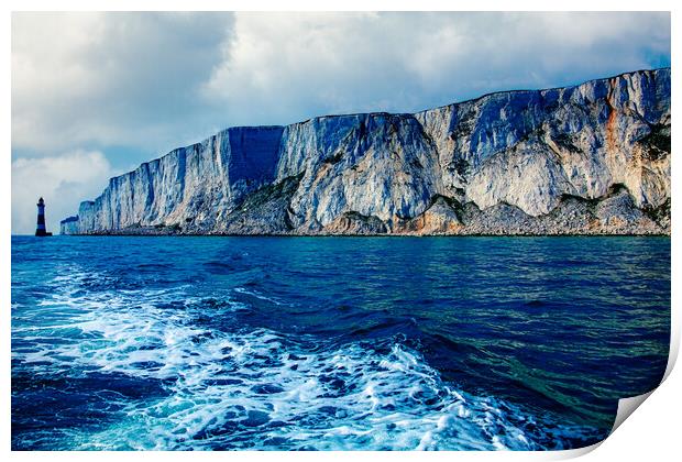 Beachy Head From The Sea Print by Chris Lord