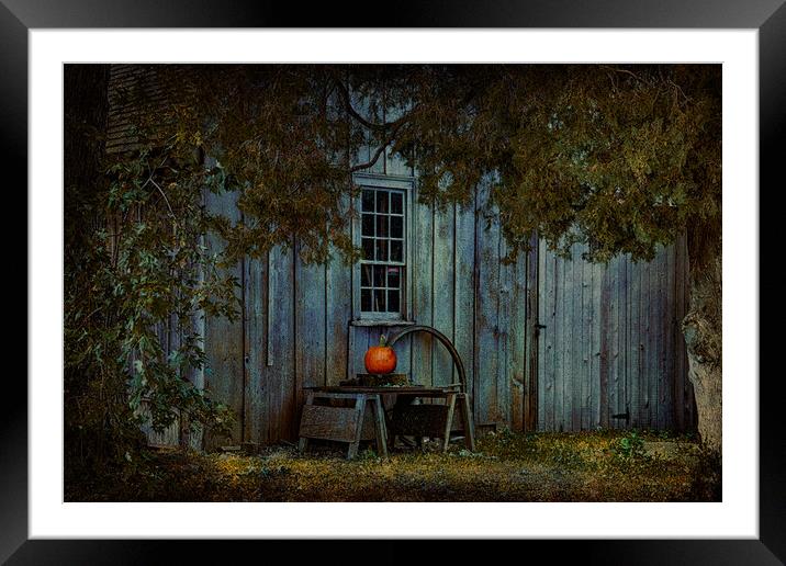 Pumpkin Outside An Historic House Framed Mounted Print by Chris Lord