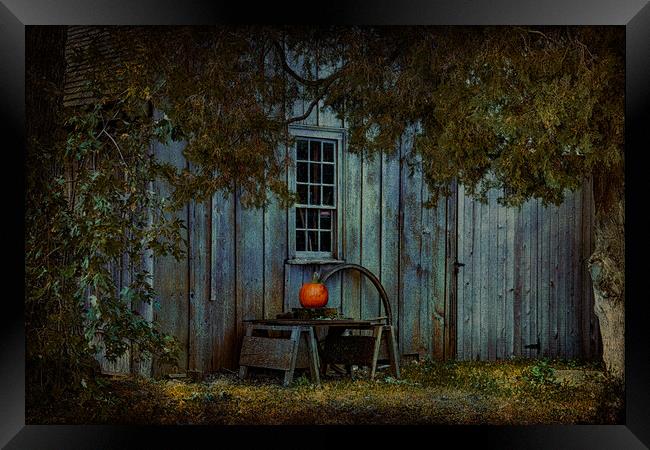 Pumpkin Outside An Historic House Framed Print by Chris Lord