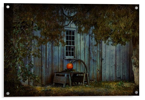 Pumpkin Outside An Historic House Acrylic by Chris Lord