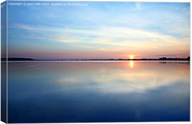 Reflecting Sunset over Poole Harbour Canvas Print by paul cobb