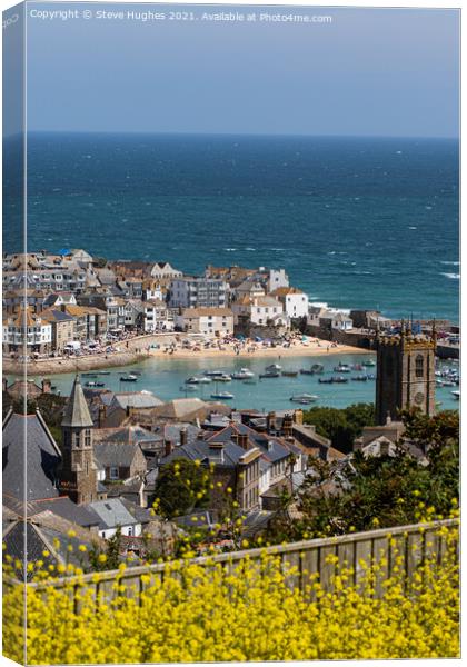 Looking down on St Ives Canvas Print by Steve Hughes