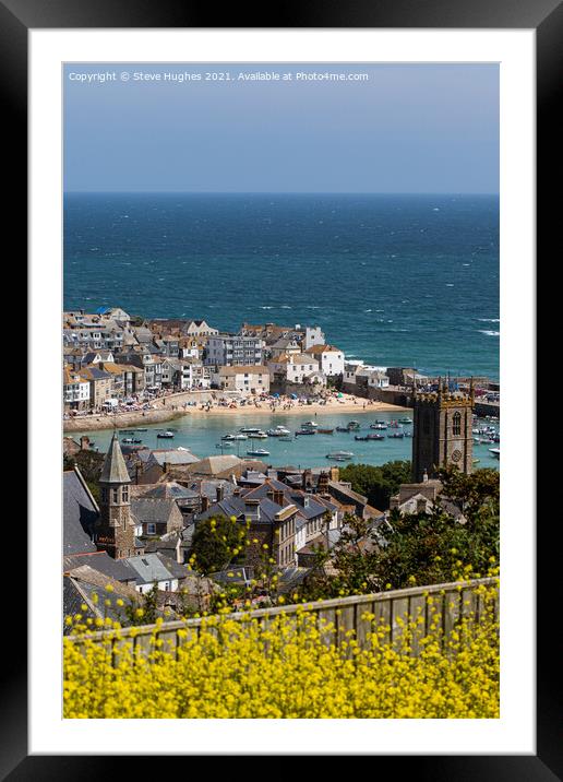 Looking down on St Ives Framed Mounted Print by Steve Hughes