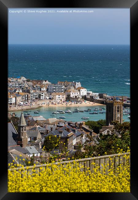 Looking down on St Ives Framed Print by Steve Hughes