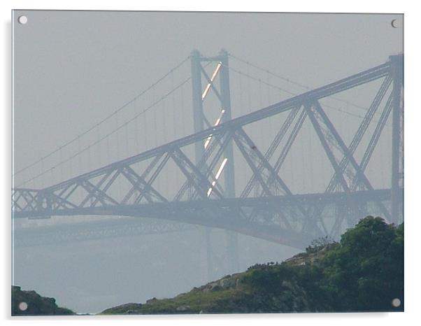 Bridges in the mist Acrylic by Fiona McCubbin