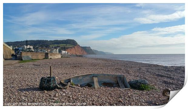 Majestic Sidmouth Beach Print by Les Schofield