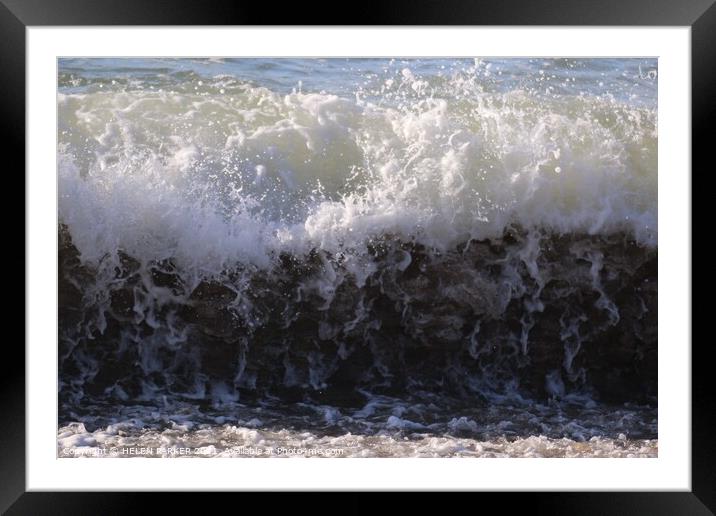 Powerful Rolling Surf Framed Mounted Print by HELEN PARKER