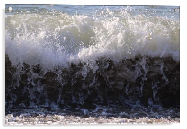 Powerful Rolling Surf Acrylic by HELEN PARKER