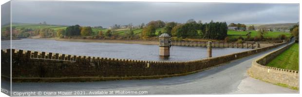 Lower Laithe Reservoir Haworth Panoramic Canvas Print by Diana Mower