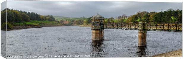 Lower Laithe ReservoirYorkshire Panoramic Canvas Print by Diana Mower