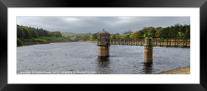 Lower Laithe ReservoirYorkshire Panoramic Framed Mounted Print by Diana Mower