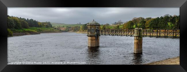 Lower Laithe ReservoirYorkshire Panoramic Framed Print by Diana Mower