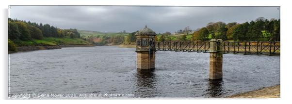 Lower Laithe ReservoirYorkshire Panoramic Acrylic by Diana Mower
