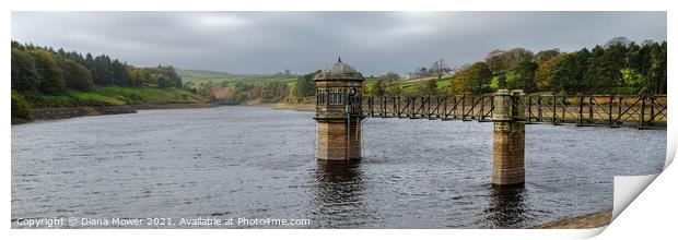 Lower Laithe ReservoirYorkshire Panoramic Print by Diana Mower