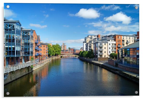 Leeds Cityscape from Centenary Bridge Acrylic by Darren Galpin