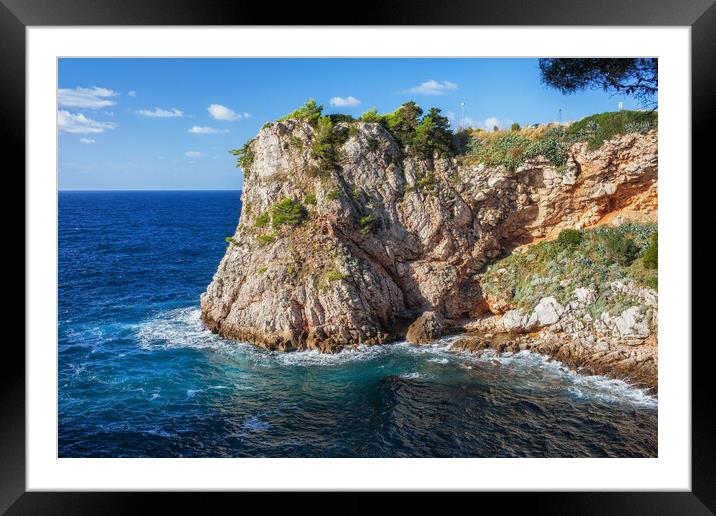 Adriatic Sea Coastline in Croatia Framed Mounted Print by Artur Bogacki