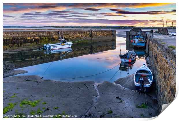 Beadnell Harbour Sunset Print by Jim Monk