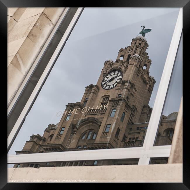 Liverpool Liver Bird Reflected Framed Print by Christopher Murratt