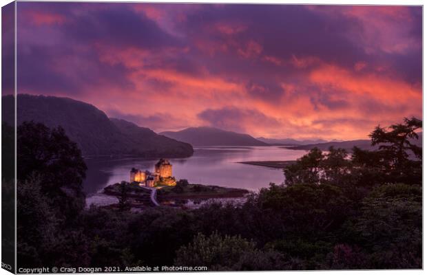 Eilean Donan at Night Canvas Print by Craig Doogan