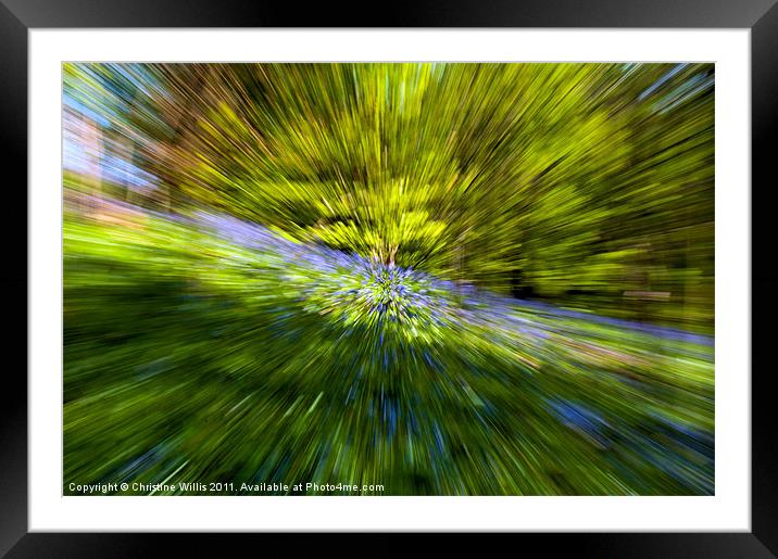 Quickly, Through the Bluebell Woods Framed Mounted Print by Christine Johnson